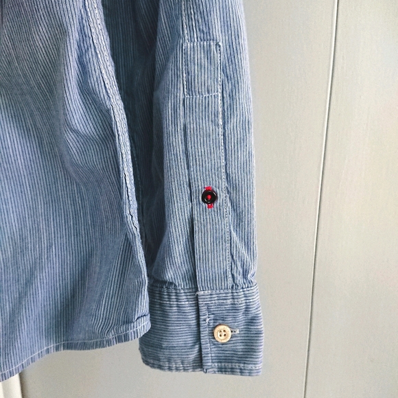 💖2/$15💖 Strellson Light Blue Pinstripe Slim Fit Button Down Shirt - Picture 5 of 9